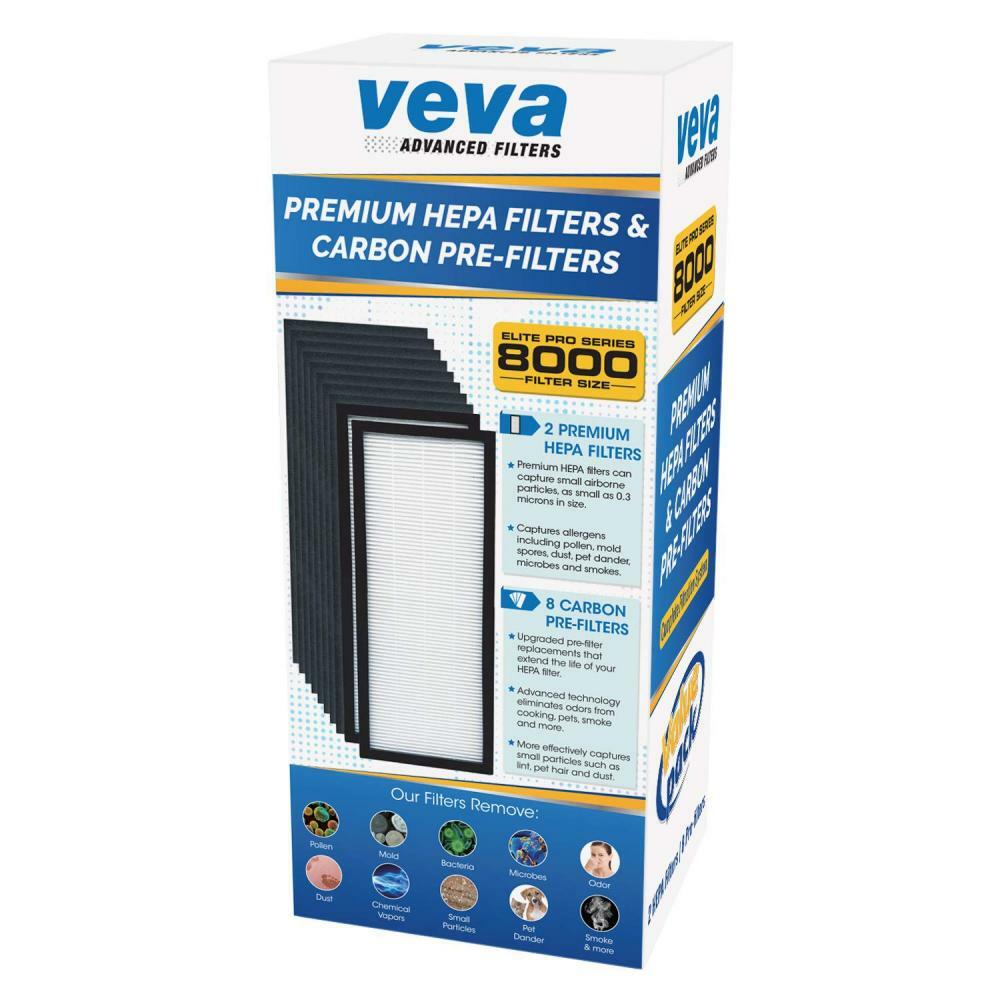 VEVA 8000 Elite Pro Series Air Purifier Replacement Value Pack 2 HEPA