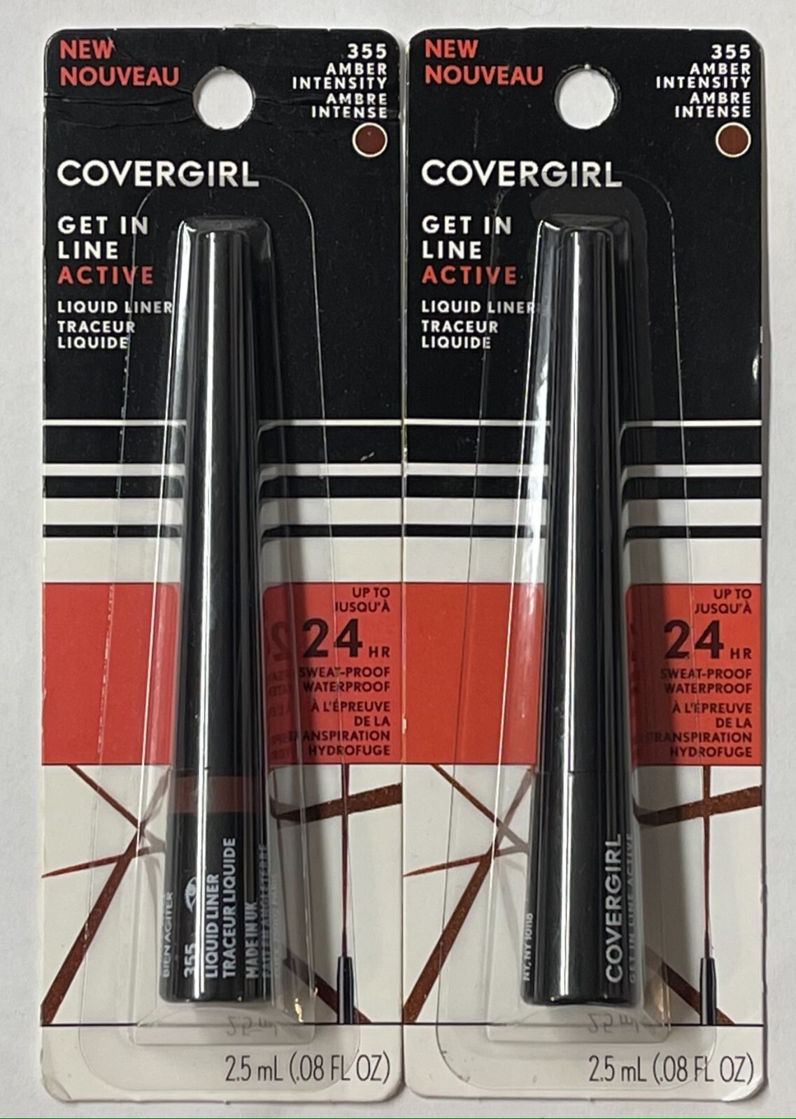 Жидкая подводка Covergirl Get In Line Active 355 оттенков янтаря 2 упаковки 2990₽