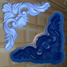 Negativform Gießform Mould Verzierung Dekor Relief Silikon Ecke Stuck (370)