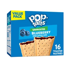 Pop-Tarts Toaster Pastries ,Unfrosted Blueberry, 16 Ct, 27 Oz, box of 4 96 total