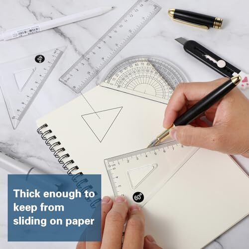 Plastic Ruler Kit,Clear Ruler 6 Inch,-Fast to Read and Easy to Carry,Drawing - Picture 5 of 6