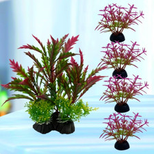 5Pc Aquarium Plants Ornaments Plastic Simulation Artificial Water Grass Fish Tan
