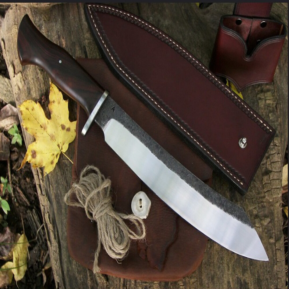CUCHILLO MACHETE CAZA CAMPING ACERO RESORTE HECHO A MANO PERSONALIZADO 5160 CUCHILLO CORTADOR
