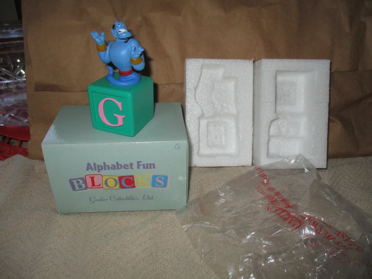 GROLIER DISNEY ALPHABET BLOCKS G FOR GENIE ALADDIN BOXED NEVER