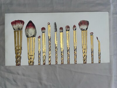 Colleen Karis Designs-Glitter Makeup Brushes- Wall Art Canvas  24 x 12 x1.5''