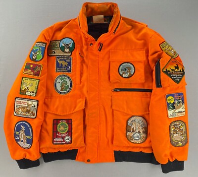 Men's AVID OUTDOOR Blaze Orange Hunting Jacket Michigan Patches