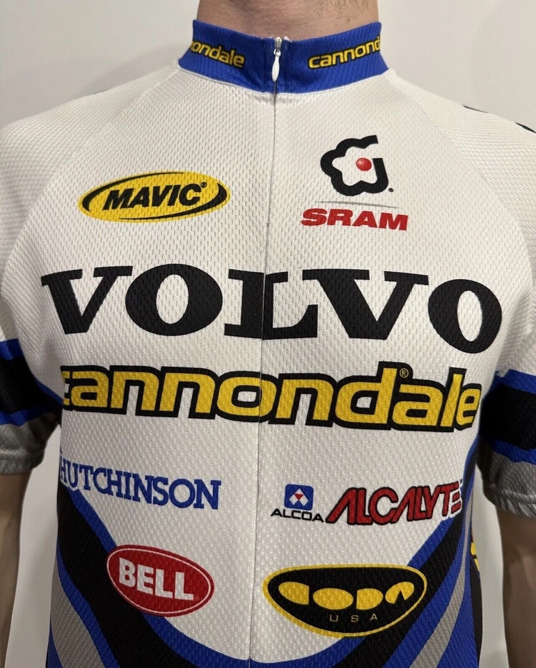 Camiseta de ciclismo vintage Volvo Team Cannondale para hombre azul Mavic Sram Maglia Eroica Foto 3 de 4