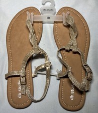 David’s Bridal Shoes Gold Bridal Sandals Size 10 New