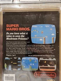 Super Mario Bros. GLOSS STICKER Seal 2nd Prod. Hangtab NES WATA 8.5 CIB 1985 