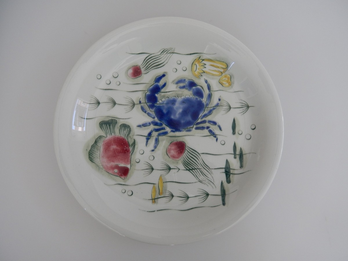 Arabia Finland Plate CRAYFISH Pattern #1 by Anja Juurikkala 1950s