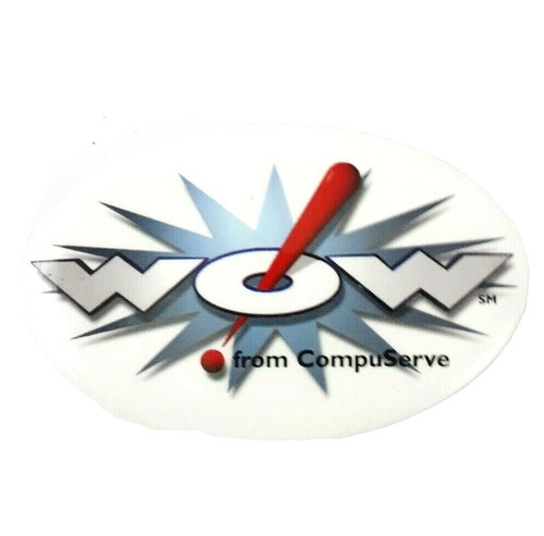 Vintage 1990's Wow ! From CompuServe Internet Advertising Pin Back Button