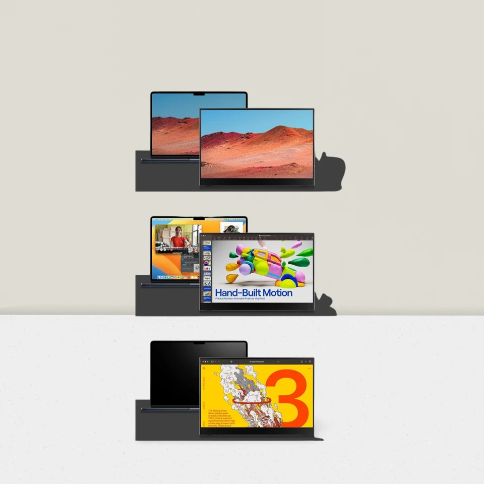 15.6" Portable Monitor 1080P FHD USB-C HDMI with Cover and Speakers for Laptop - Image 4 of 4