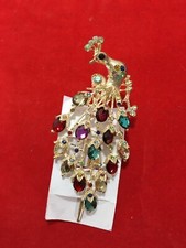 Peacock Barrette Costume Jewelry Hair Clip Rhinestone Fashion Jeweled Wedding 12