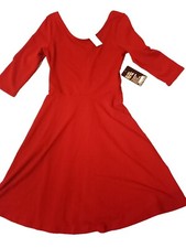 Express XS Cranberry Dress Long Sleeve Knee high 