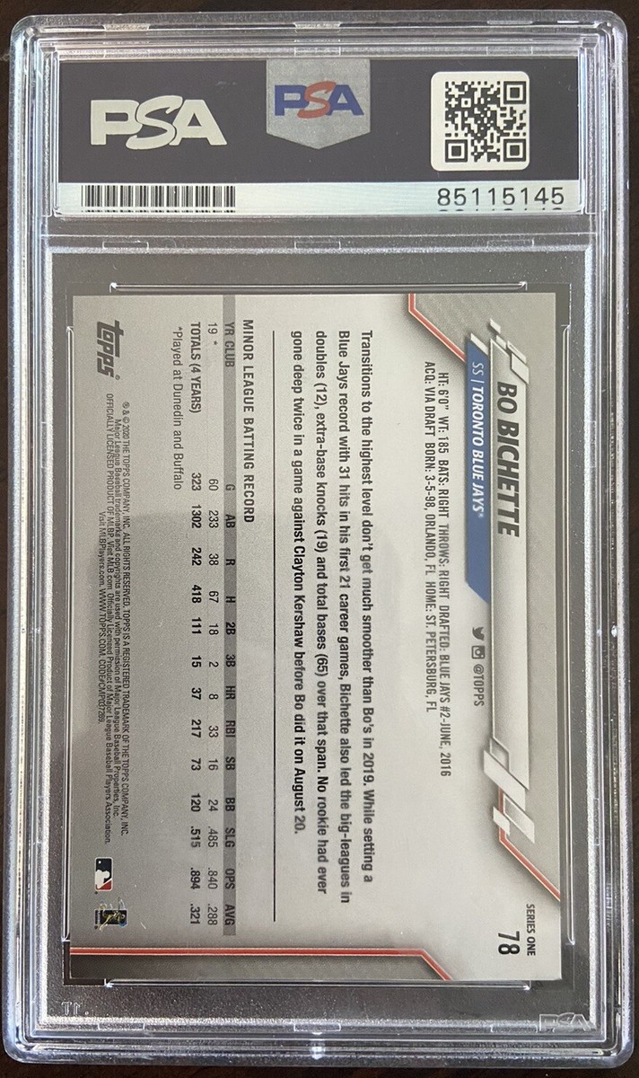 Bo Bichette Signed Autograph Auto Topps Rookie RC Card PSA/DNA | eBay
