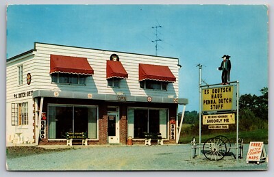 Es Deutsch Haus Ephrata Pennsylvania Dutch House Shoo-Fly Pie 1960 Postcard