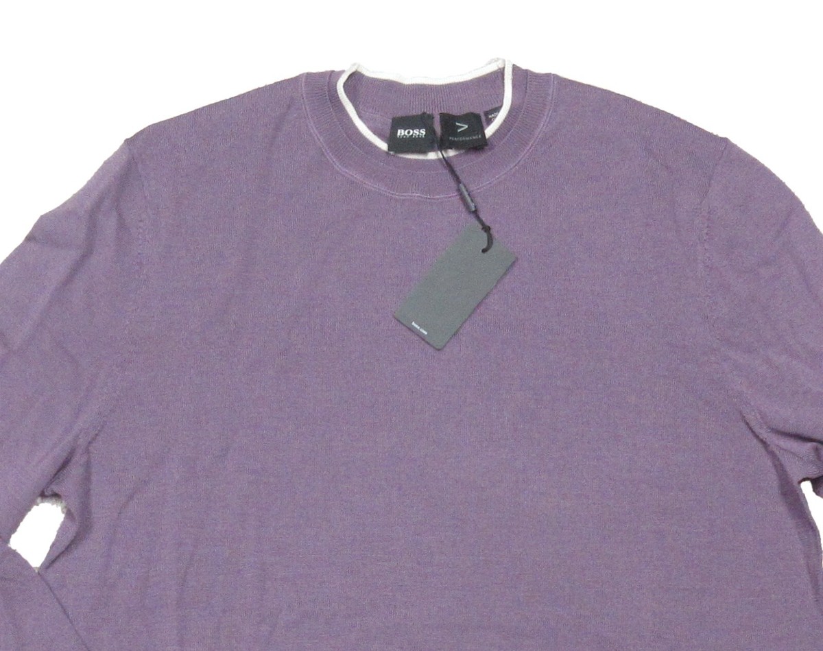 Hugo Boss Black Label Men's Purple Nappi Wool Crew-Neck