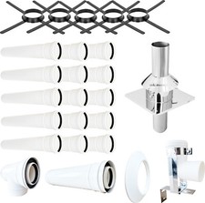 Abgassystem 1-15m Schacht Kamin Schornstein Dachdurchführung Abgasrohr DN 80/125