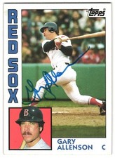 Gary Allenson 1984 Topps  #56 Boston Red Sox Autograph Card