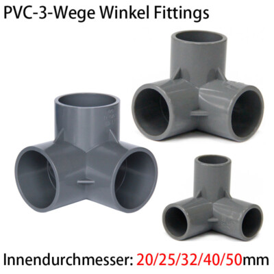 Well2wellness Rubinetto A Sfera 3 Vie In PVC – Porta T Con 3 Attacchi Per Tubo Da 38mm, Colore Grigio, Maniglia Rossa