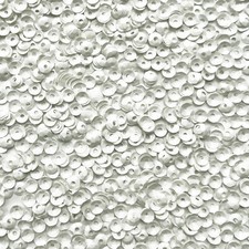 4mm Cup Sequins Bright White Opaque Glossy High Shine Made in USA