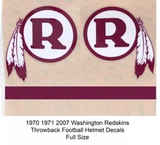 NOS 1970 Washington Redskins Lombardi R Throwback Football Helmet Decal Set