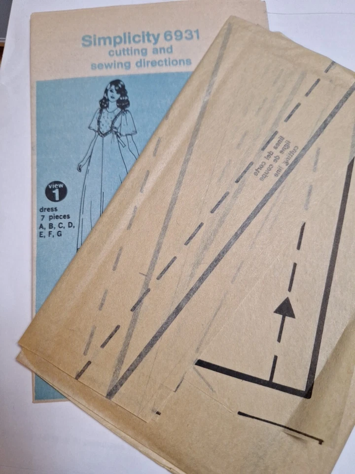 Dress Tunic Top S 8 10 Simplicity 6931 Sewing Pattern UC VTG Tie Back Boho Flowy - Image 4 of 4