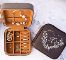 Travel Jewelry Case Personalized, Small Jewelry Box, Bridesmaid's Gift Valentine