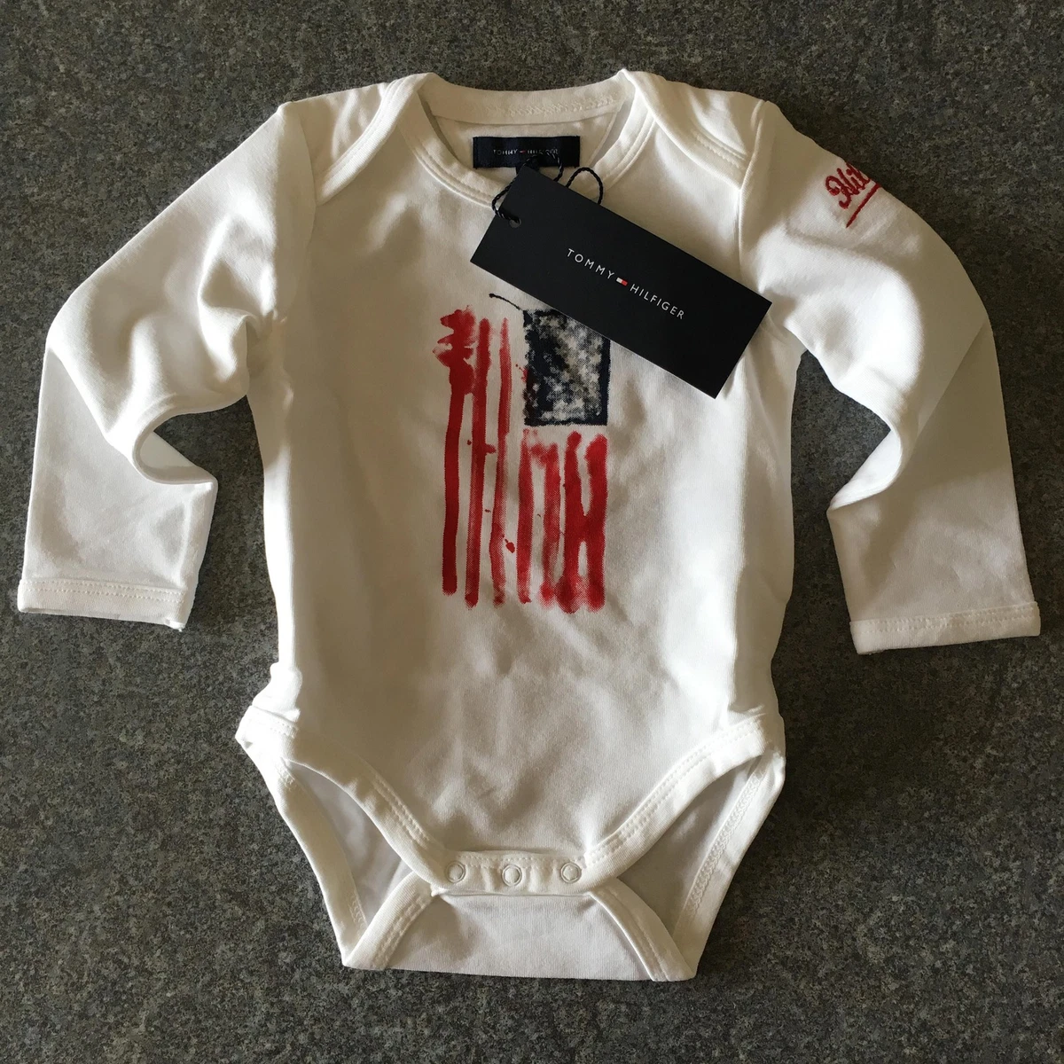 Tommy Hilfiger weiß Baby Body Grow brandneu mit Etikett 3-6 m 6-9 m 9-12 m  Desig