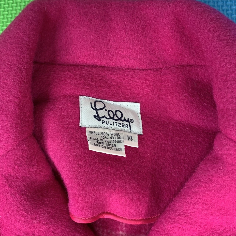 Chaqueta Blazer Rosa Lilly Pulitzer Niñas Talla 14 Mezcla de Lana Seis Botones NUEVA Foto 4 de 4