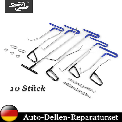10er Set Ausbeulwerkzeug PDR Rod Dellen Smartrepair Ausbeul Hebel Hagelschaden