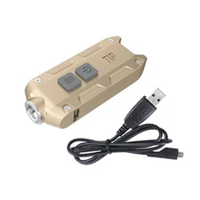Nitecore TIP USB Rechargeable Keychain Light - 360 Lumens -Gold w/USB Cable