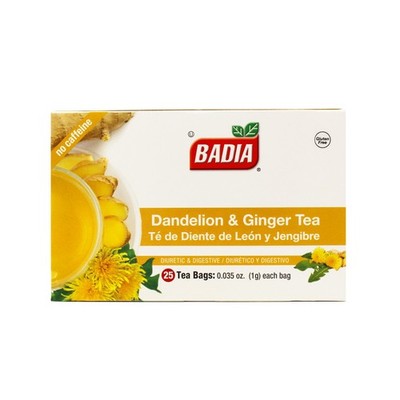 Badia Dandelion & Ginger Tea (25 bags) | Te de Diente de Leon y Jengibre