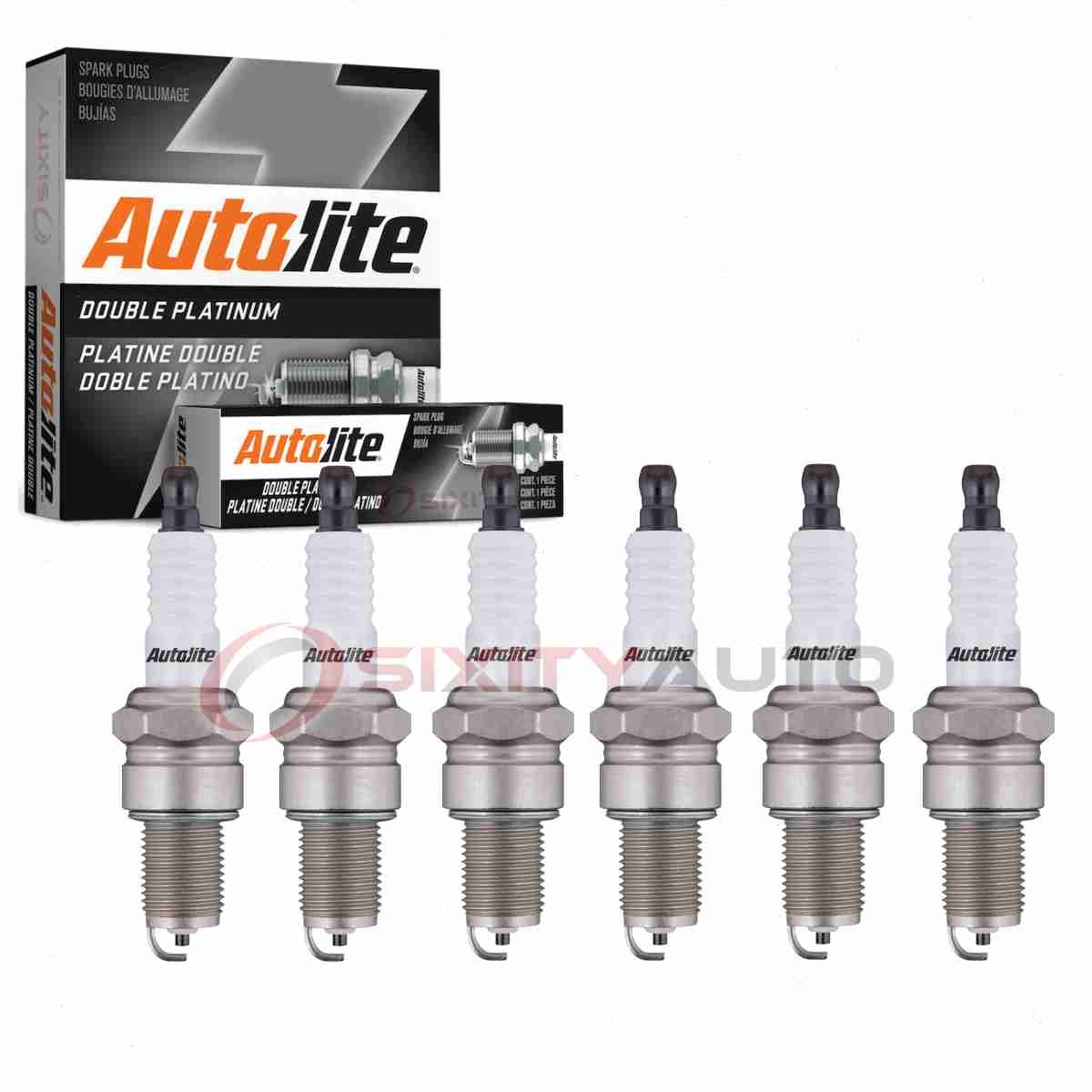 6 pc Autolite Double Platinum Spark Plugs for 1989-1990 BMW 525i Ignition qh
