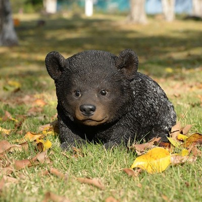 Baby Black Bear Crawling Garden Statue Yard Cottage Lodge Decor Wildlife Display