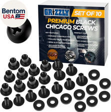 Black Chicago Screws, 1/4 Inch for Leather/Kydex Gun Holsters/Clips and Knife Sh