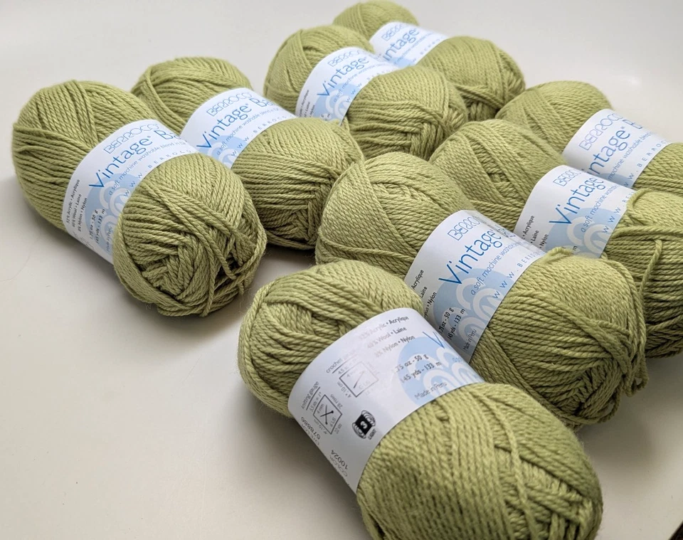 8 Matched Skeins  - Berroco Vintage Baby DK  weight 10024 Lime DS - Image 2 of 2