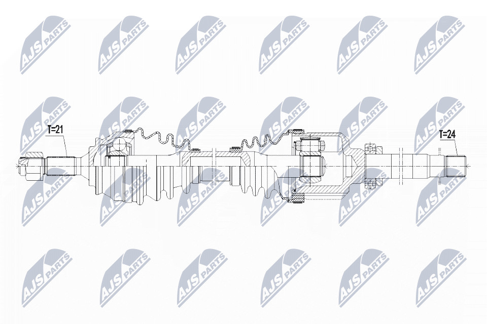 N.T.Y. NPW-PE-047.NTY Drive Shaft for CITROËN,DS,PEUGEOT