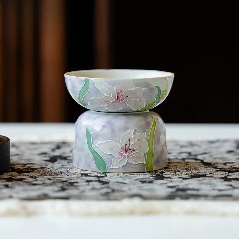 Pure Handpainted Lily Tea Separator Infusor Tea Strainer Tea Maker Tea Filter - Image 4 of 4