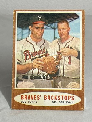 1962 Topps #351 Braves' Backstops Joe Torre Del Crandall Baseball Vintage