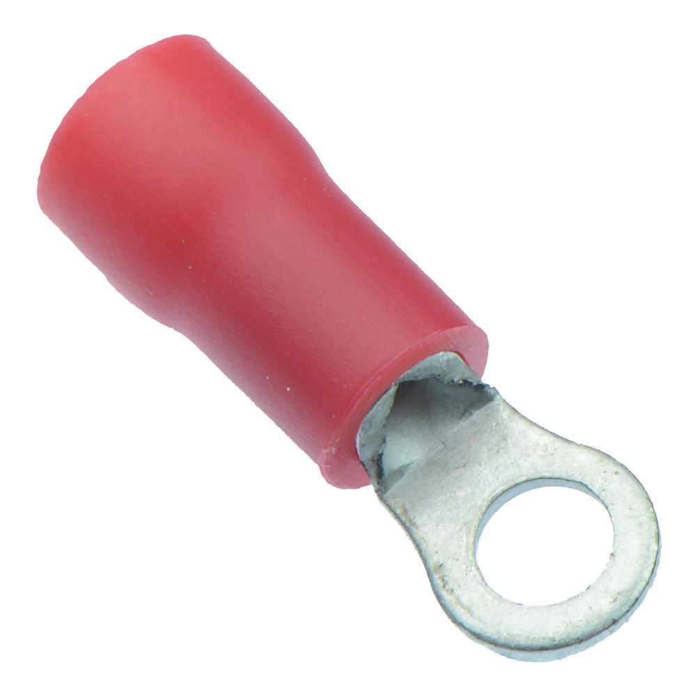 100 x Red 3.7mm Insulated Crimp Ring Terminal