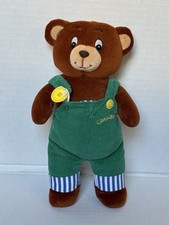 VTG 1997 Eden Bear Green Corduroy Overalls 10" Plush EUC