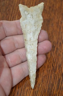 Beveled Burlington Chert Early Archaic Dalton Franklin Co Missouri 4.3/8 x 1.25