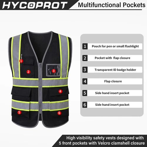 Hi Vis Reflective Safety Vest for Men Women High Visibility Work image 2