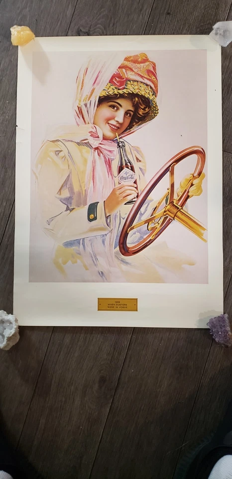 Vintage c. late 70's Coca-Cola 1900's "Calendar Girls" Set of 4 Posters - Image 4 of 4