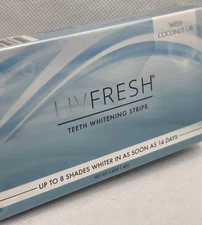 LivFresh Coconut Oil Teeth Whitening Strips 14 Treatments Dentist Quality NEW