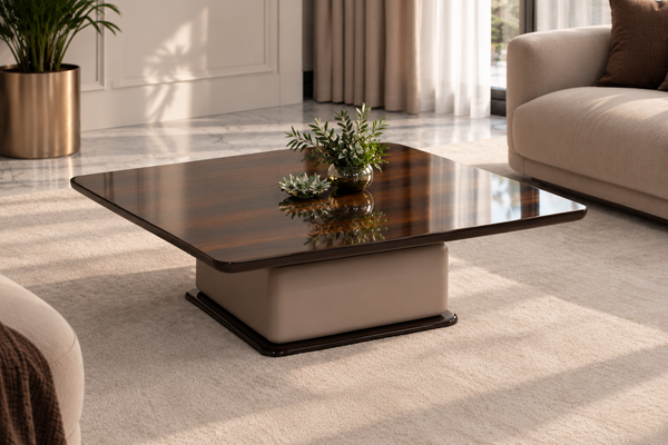 Brauner Holz Couchtisch Edle Wohnzimmer Couchtische Kaffeetische-image