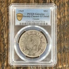 Canada 1945 $1 Silver Dollar Coin Better Date! - (RARE) PCGS XF Details Cleaned