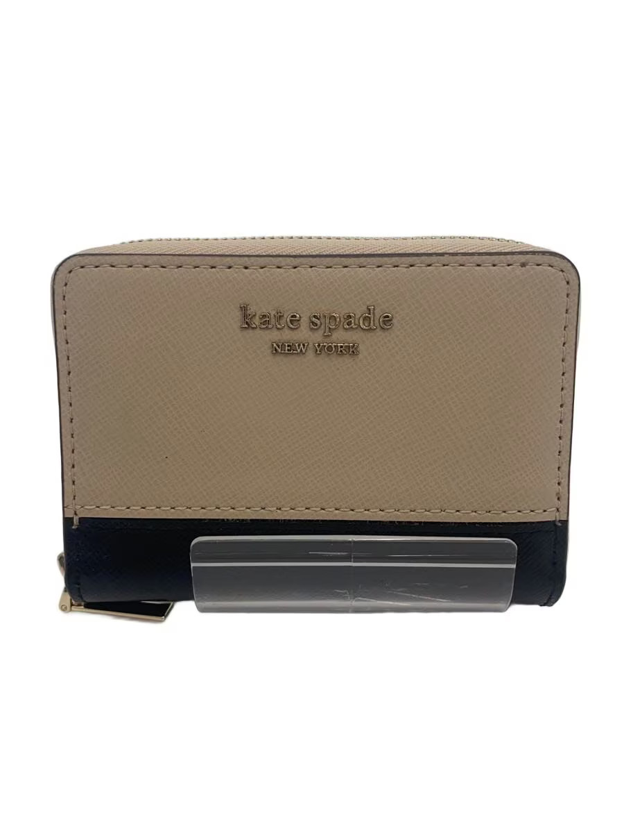 Kate Spade New York Coin Case, Faux Leather, BEG, Solid Color, Women's