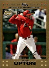 2007 Topps Updates & Highlights Justin Upton #UH327 Gold #/2007